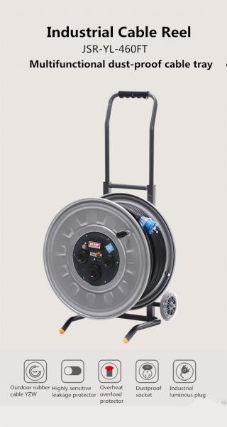 Multifunctional Dustproof sockets rubber Cable Reel, extension cord reel drum cable tray 80m,100m