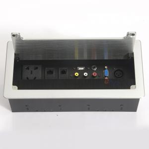 Quality Multifunction Desk Outlet Box Embedded In Office Automation System Hidden Cable Design Flip Up Desktop wholesale