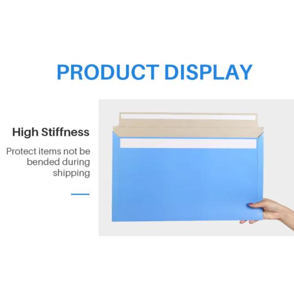 Biodegradable Cardboard Envelope Mailer Light Blue Rigid Cardboard Mailers Customized