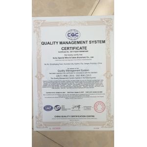 ECHU Special Wire & Cable (Kunshan) Co., Ltd. Certifications