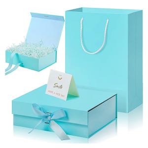 Quality Custom Luxury Packaging Gift Present Box With Lids And Changeable Ribbon Paper Bags A Greeting Card And Tissue Paper wholesale