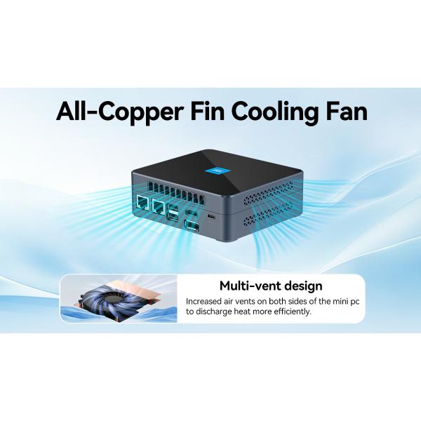 DDR5 Intel N200 Mini PC 32GB Dual RJ45 2.5G LAN With Fan For Home Office