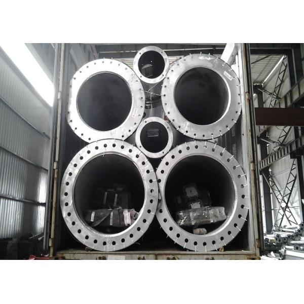 Single Pole Steel Transmission Tower For Power Transmission Silver Color