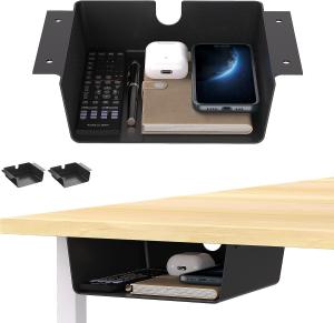 Functional Design Under Table Storage Shelf for Adjustable Stand Up Table Organizer