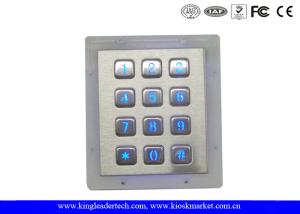 Panel Mount Numeric Backlit Metal Keypad With 12 Illuminated Keys For Access Control System