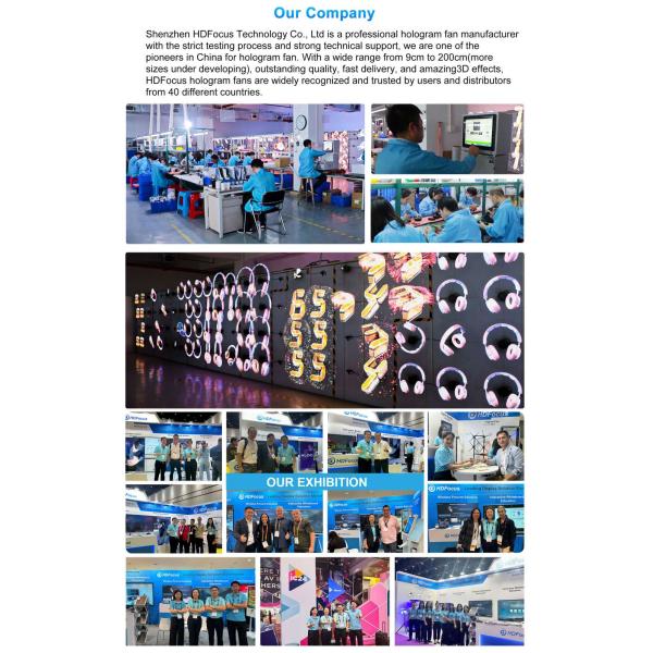 High Resolution Human Shape Splicing 1*3 65cm Holographic Graphic Display 3D Hologram LED Fan Other Metal Advertising Equipment
