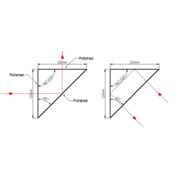 Customized Infrared Prism , 110mm Side Length Right Angle Silicon Prisms