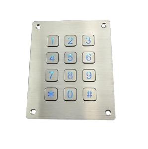 China Numeric metal keypad 12 keys keypad for access control system on sale