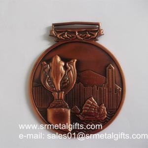 Quality 3D Hong Kong Tournament metal medals and medallions, 3D embossed vintage medals, wholesale