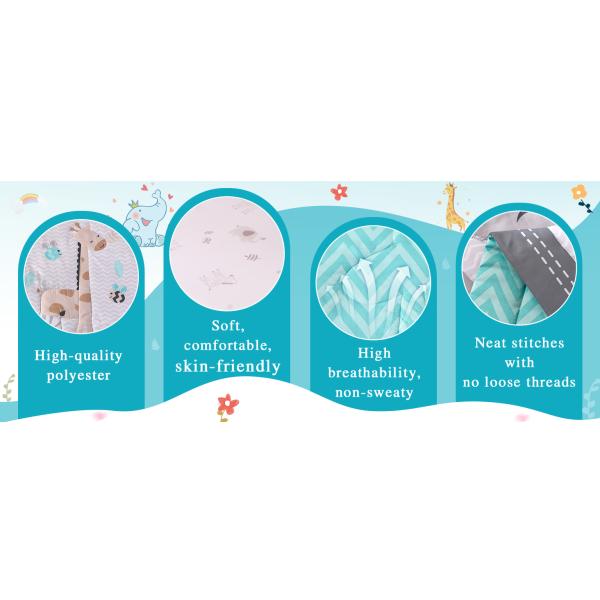 Premium 3-Piece Cartoon Baby Bedding Set , Newborn& Infant Nursery Bedding Set