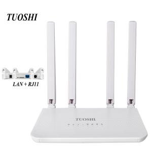 Quality OEM RJ45 LAN RJ11 VOLTE 4G CPE WiFi Router SIM Card Hotspot CAT4 32 Users wholesale