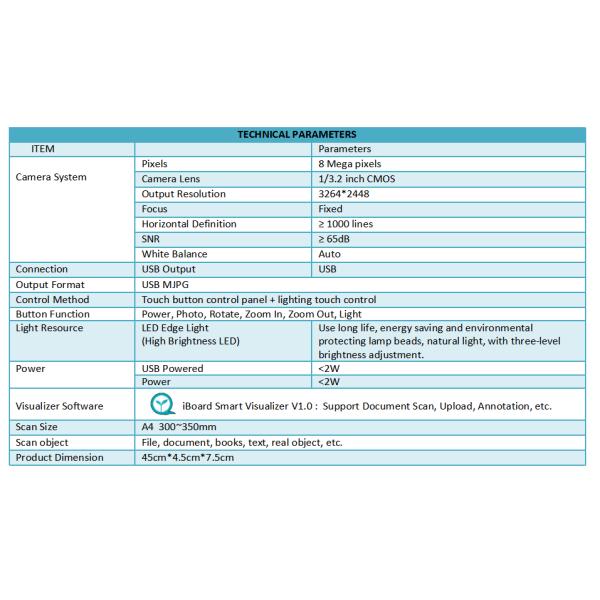 2022 HD Document Visualizer Camera Audio Presenter Visual For Teaching 8 Mega Pixel