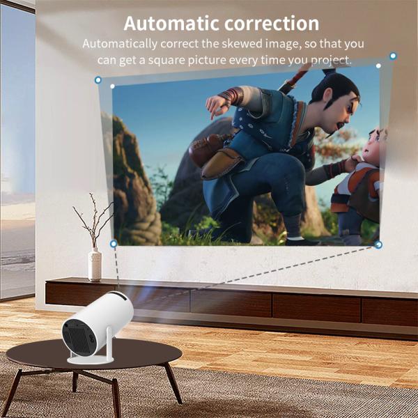 Video Home Theater Projector Smart 720P White Cylindrical Portable LCD Projector
