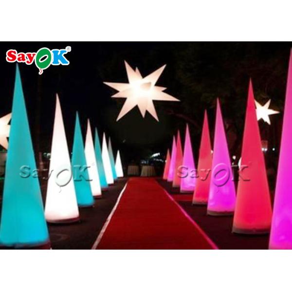 Attractive Inflatable Lighting Decoration / Blow Up Cone For Christmas