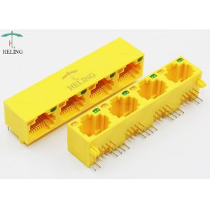 Quality R/A 1x4 Ports Right Angle RJ45 Connector MJ5688L-Y014-BRNL2 125VAC wholesale