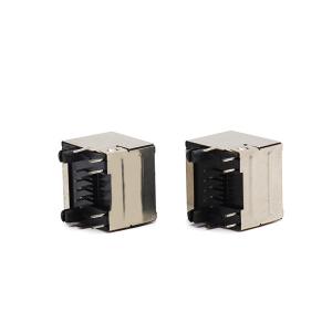 China 1x1 Port Shielded Female Jack 8P8C RJ45 Connector With Led Modular Jack on sale