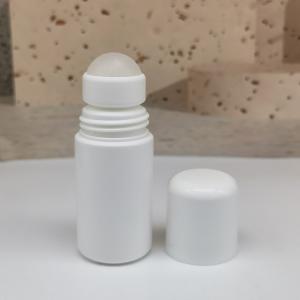 China Flat Top Lid 50ml PE Plastic Roll On Bottle For Deodorant Essential Oil on sale