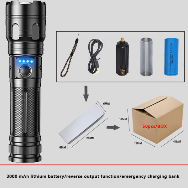 IP65 Waterproof Emergency LED Flashlight , Outdoor Zoom Emergency Rechargeable Flashlight