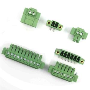 Quality 3.81mm Pitch PCB Screw Terminal Blocks Plug + Right Angle Pin Header with Flange wholesale