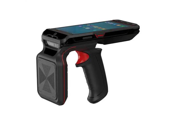 Cheap 5.5" Android Handheld Mobile Phone UHF RFID Reader Terminal With NFC 2D Barcode Scanner for sale