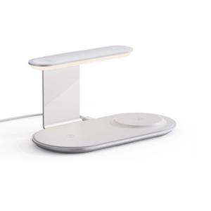 China Multifunctional Wireless Charging Station With Adjustable Night Lamp And USB Input Output Three In One on sale