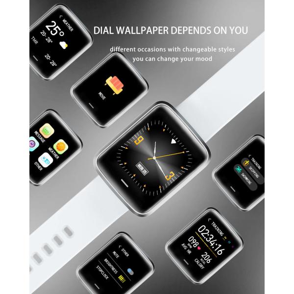 1.3 Inch Touch Screen Smartwatch NRF52832 Calorie Monitoring 10m