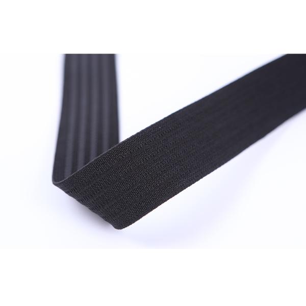 Woven Rubber Anti Slip Webbing 25mm Black Elastic Band For Sewing