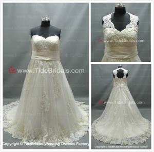 China Sweet Heart detachable Straps Plus size Lace bridal dress #AS1517 on sale