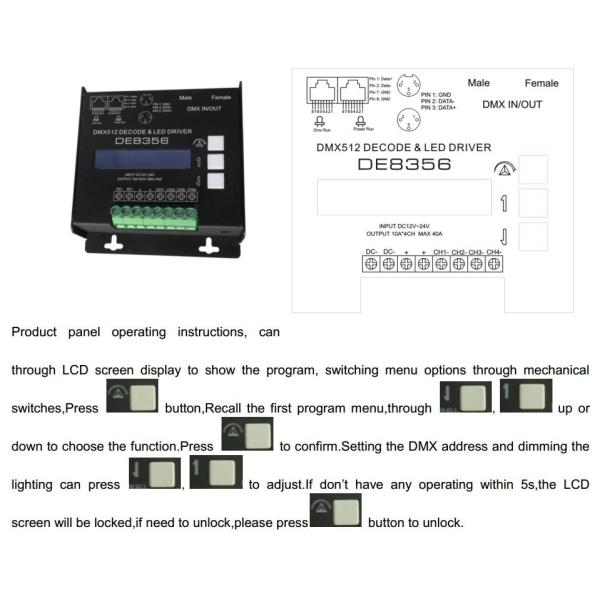 Self - Dimming 10A*4CH LED Dimmer Controller With LCD Screen Display