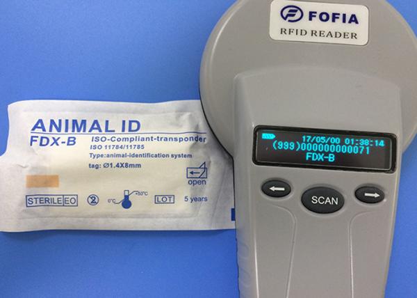 Cheap CE 134.2khz Microchip Dog Scanner , RFID Smart Reader With LCD Display for sale