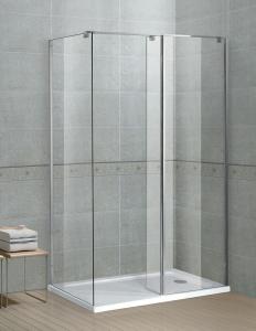 China Square Chromed Walk In Shower Enclosures Stainless Steel Support Bar and Aluminum Profiles on sale
