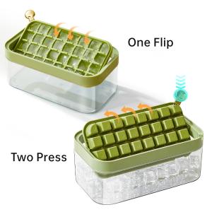 China Fridge Multilayer Stackable Ice Cube Trays 32 Grids Flip Out Custom Ice Cube Molds on sale