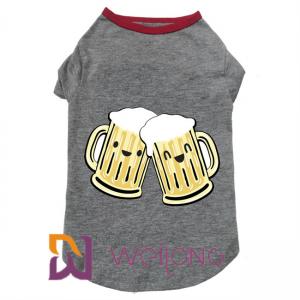 Quality Rubber Print Beer Glass Elasticity Greyhound Tee Shirt For Dogs wholesale