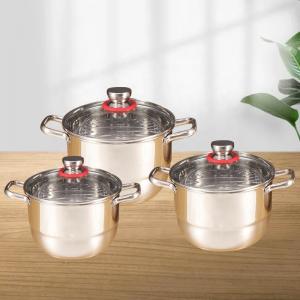 China Direct Selling 201 Stainless Steel Soup Pot Cookware Set Big Steamer Cooking Pot Set With Spacers on sale