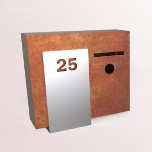 China Outdoor Key Lock Wall Mounted Corten Steel Letter Box Mailbox on sale