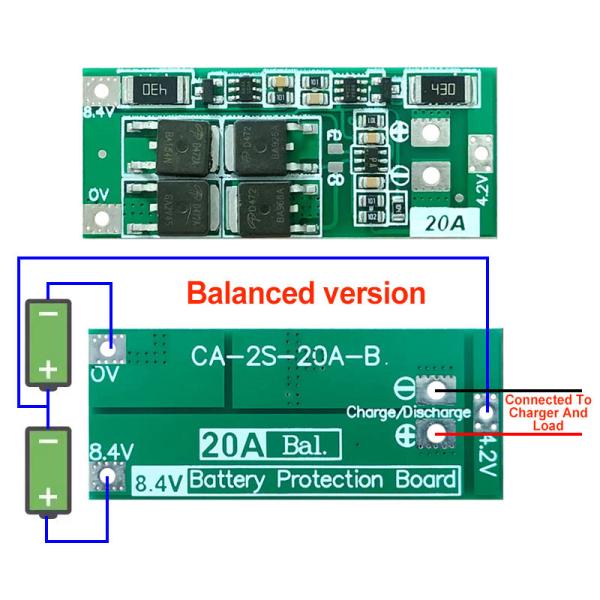 2S 20A 7.4V 8.4V 18650 Lithium Battery Protection Board Standard/Balance Diy Bms For 18650