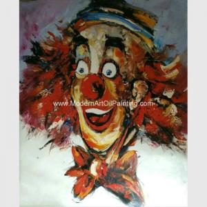 Quality Red Palette Knife Paintings On Canvas Abstract Comedy Clown For Companies Clubs wholesale