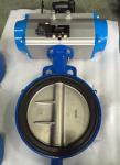 DN65 Soft Seal Centerline Butterfly Valves Wafer Type With Pneumatic Actuator