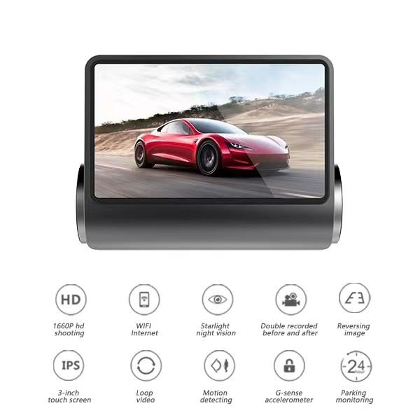Cheap ADAS 2KFHD Front Rear Dual Lens Car Dvr System Recorder Reversing Driving Night Vision for sale