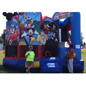 Double Inflatable Obstacle Course / Inflatable Bounce House Combo