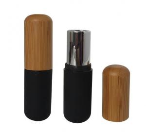 Quality 4ml Refillable Empty Lipstick Containers Tube Diy Bamboo Cap 21mm OEM wholesale