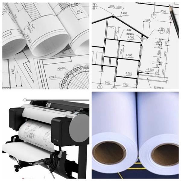 108gram 128gram A3 A4 Inkjet Coated Bond Paper For Engineering Drawings
