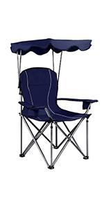 Camping Folding Chair With Umbrella, Recliner Chairs, Beach Chair Adults Camping Chair High Back with Umbrella