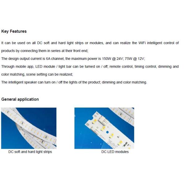 Remote Control IP20 150W 24V 6A Led Lamp Wifi Controller