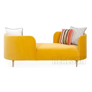 Quality Oslo Chaisesolid Sofa Home Wood Furniture With Solid And Yellow Color Velvet Fabric wholesale