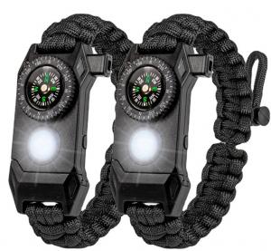 Quality Outdoor LED light survival paracord bracelet multifunctional adjustable bracelet wholesale