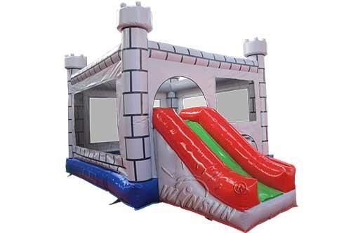Cheap Large Inflatable Bounce House / Inflatable Jumping Castle With Slide UL Certification for sale