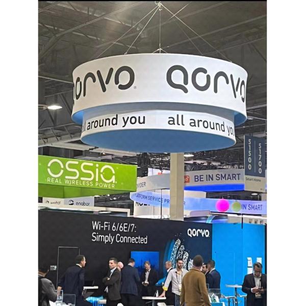 5ft 60in Round Fabric Hanging Banners From Ceiling Tension Fabric Displays