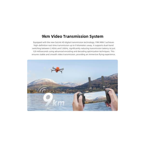 Red 2024 Fimi Mini 3 Rc Drone 250g 4k 60fps 3 Gimbal Camera Drone Brushless Motor 9km Long Distance Professional Drone Toys Kids