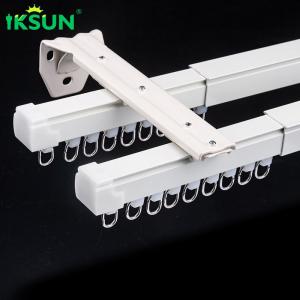 China Metal Double Telescopic Curtain Track Extendable Wall Mounted on sale